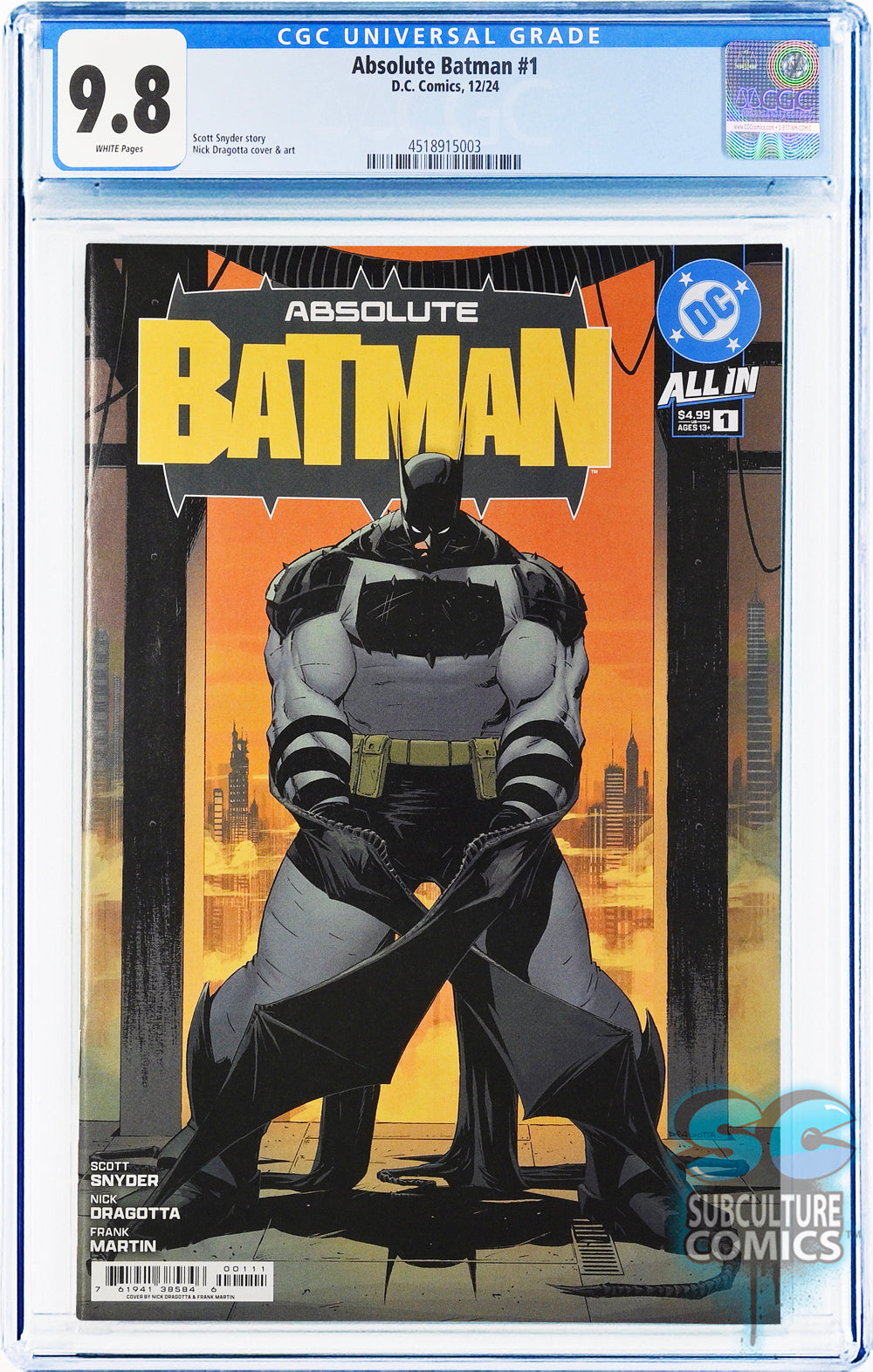 Absolute Batman #1 CGC 9.8