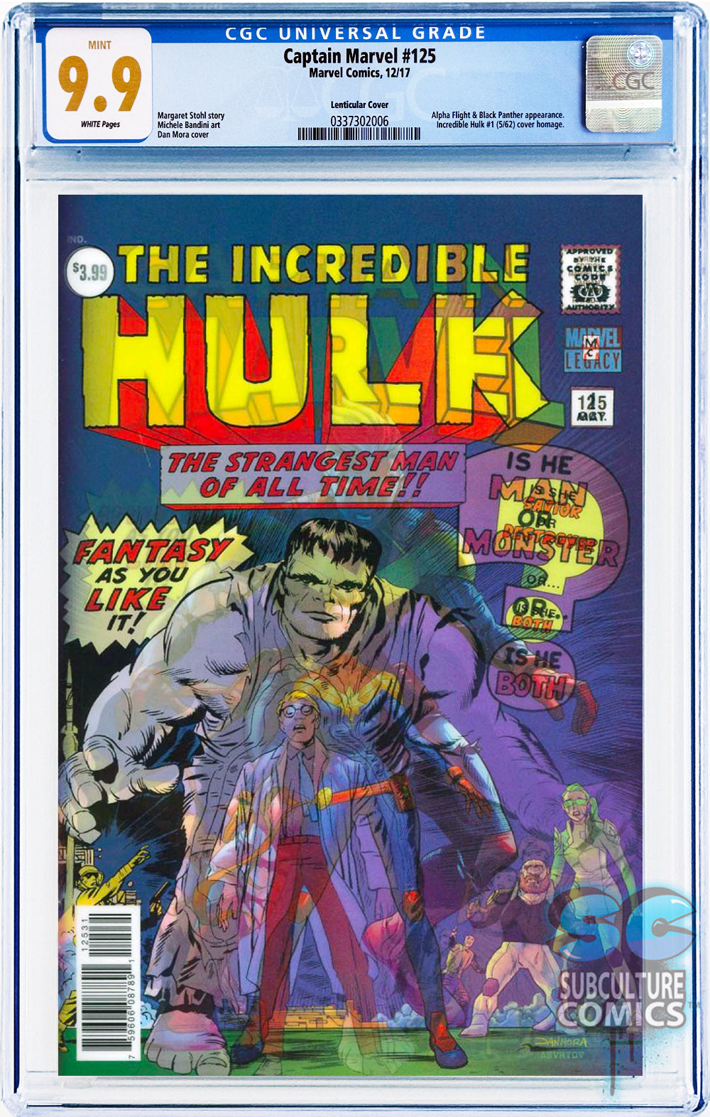 Captain Marvel #125 Lenticular Cover CGC 9.9