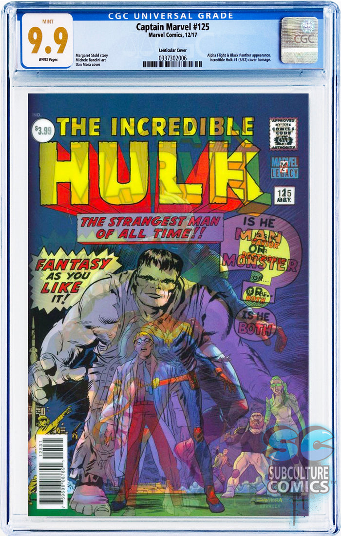 Captain Marvel #125 Lenticular Cover CGC 9.9