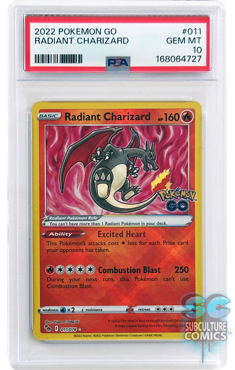 Pokémon Go Radiant Charizard #011 - PSA 10 Gem Mint