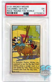 1937 D131 Mickey Mouse Race Around the World Colombo, Ceylon PSA 5