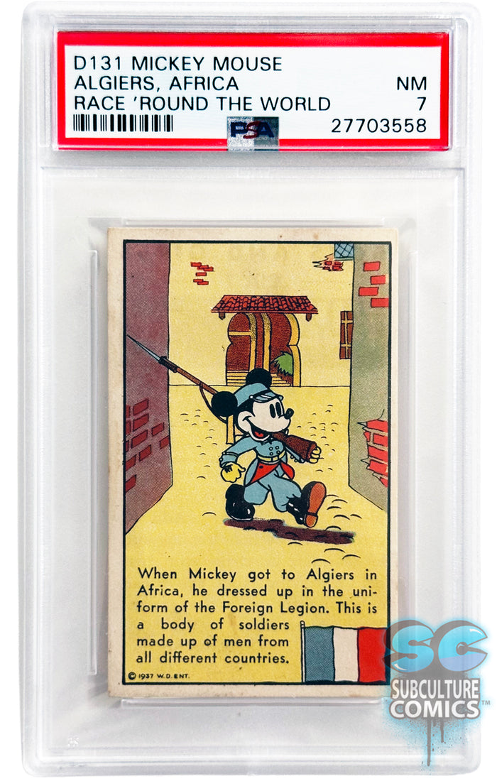 1937 D131 Mickey Mouse Race Around the World Algiers, Africa PSA 7