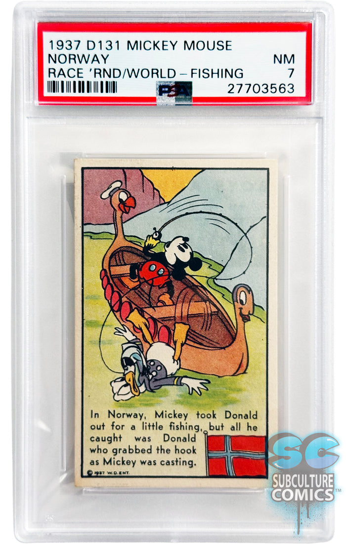1937 D131 Mickey Mouse Race Around the World Norway PSA 7