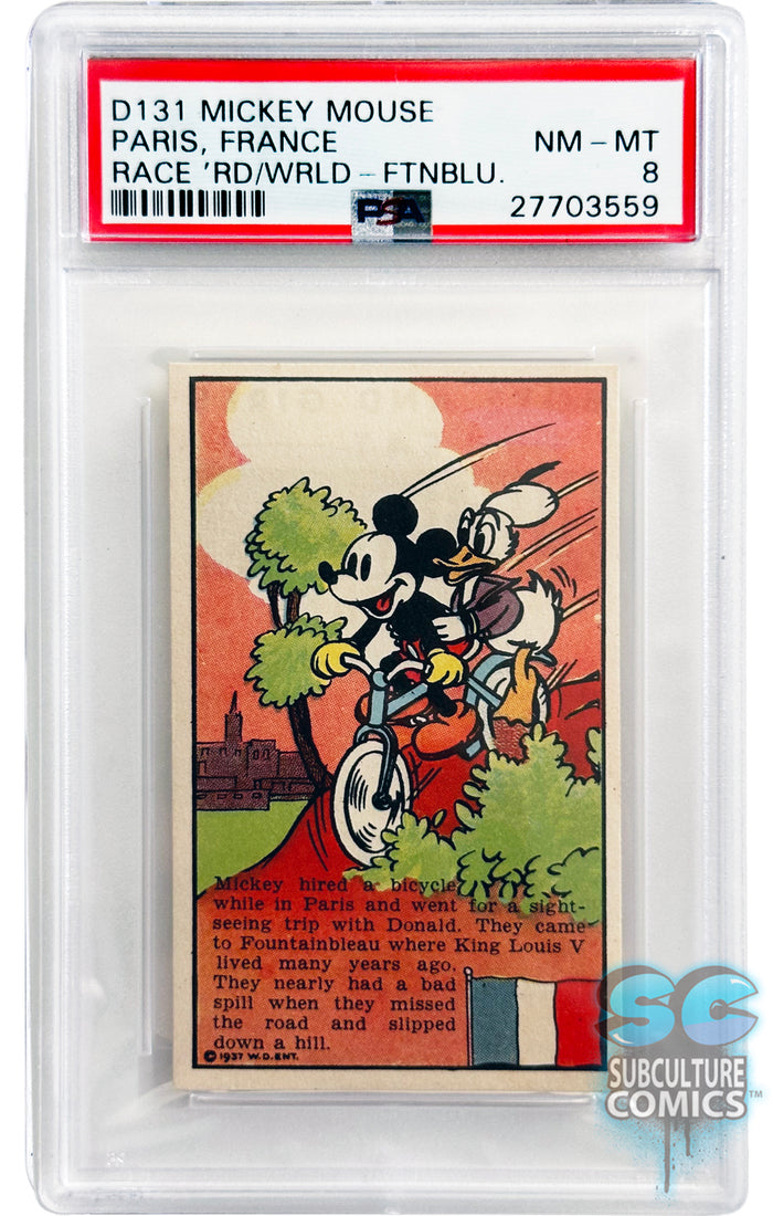 1937 D131 Mickey Mouse Race Around the World Paris, France PSA 8