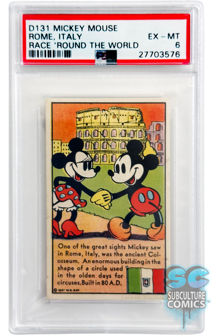 1937 D131 Mickey Mouse Race Around the World Rome, Italy PSA 6
