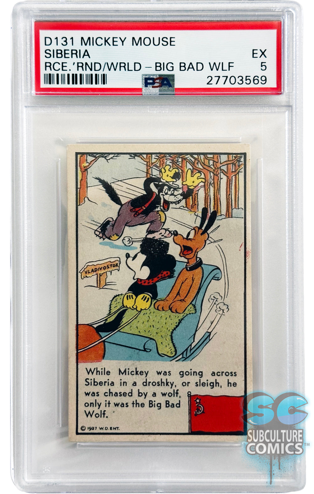 1937 D131 Mickey Mouse Race Around the World Siberia PSA 5