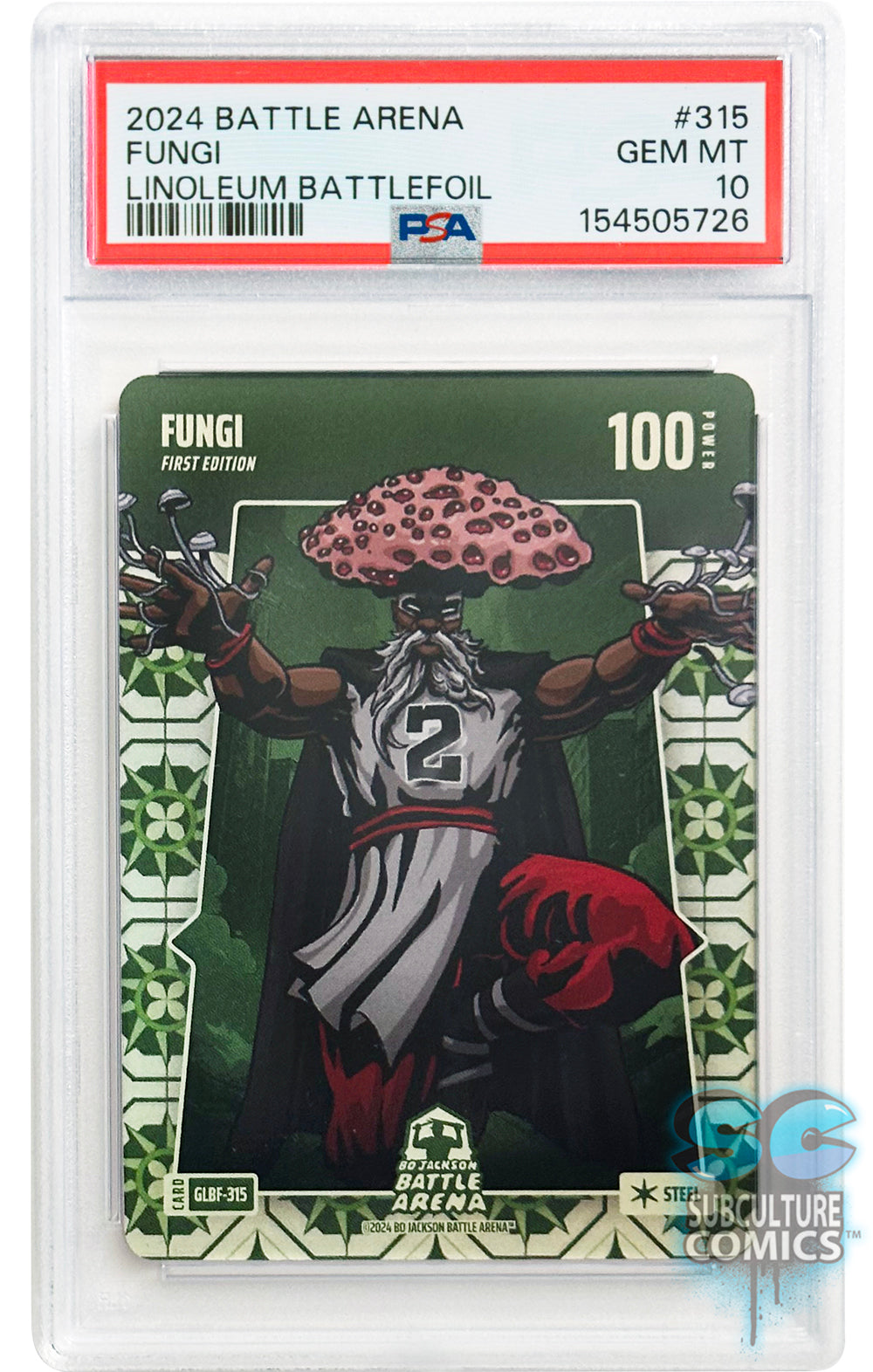 2024 Bo Jackson Battle Arena Alpha Edition: Fungi Linoleum Battlefoil #315 - PSA 10 Gem Mint