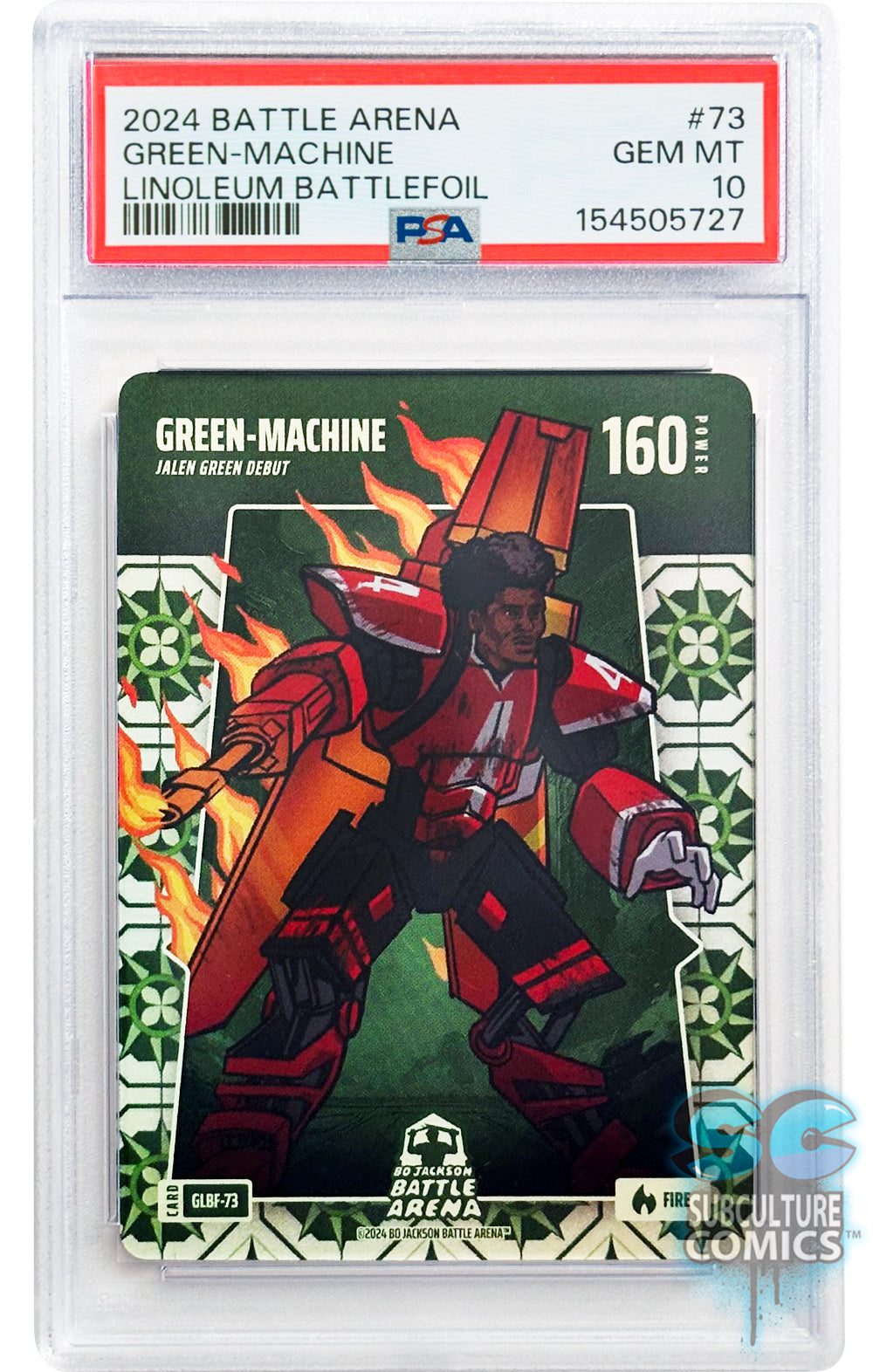 2024 Bo Jackson Battle Arena Alpha Edition: Green-Machine Linoleum Battlefoil #73 - PSA 10 Gem Mint