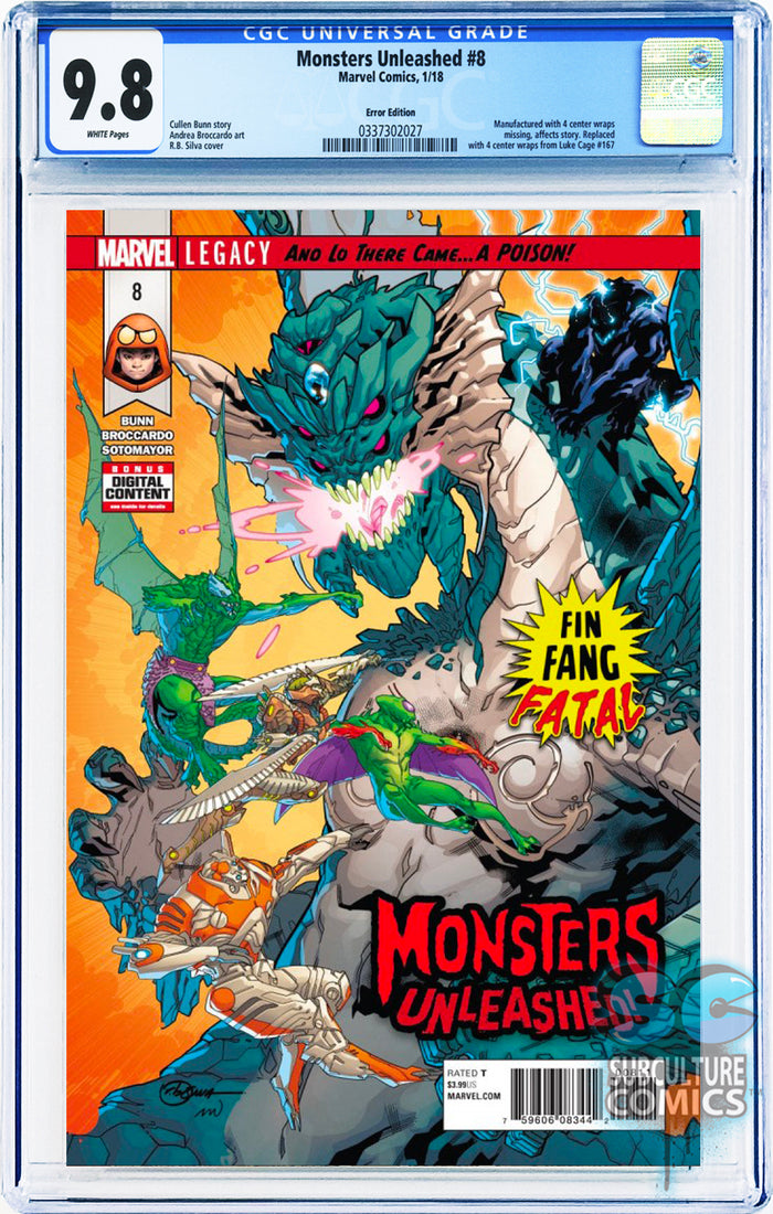 Monsters Unleashed #8 Error Edition CGC 9.8