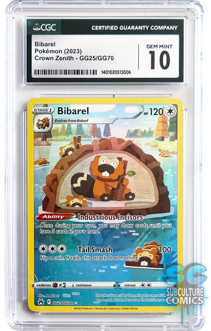 Pokémon Bibarel Crown Zenith GG25/GG70 - CGC 10 Gem Mint