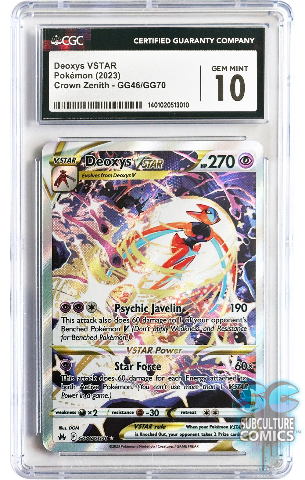 Pokémon Deoxys VSTAR Crown Zenith GG46/GG70 - CGC 10 Gem Mint