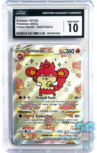 Pokémon Simisear VSTAR Crown Zenith GG37/GG70 - CGC 10 Gem Mint