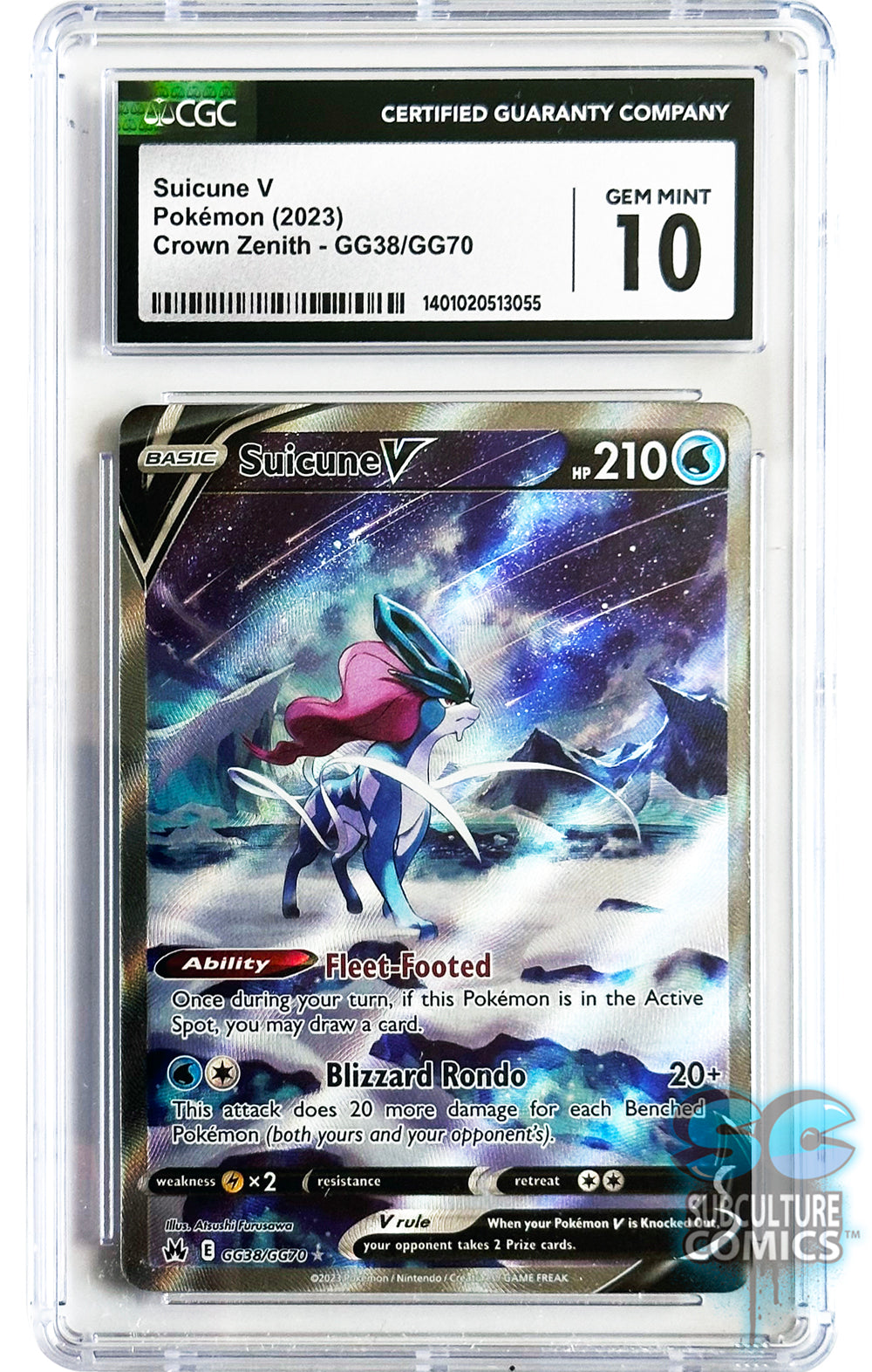 Pokémon Suicune V Crown Zenith GG38/GG70 - CGC 10 Gem Mint