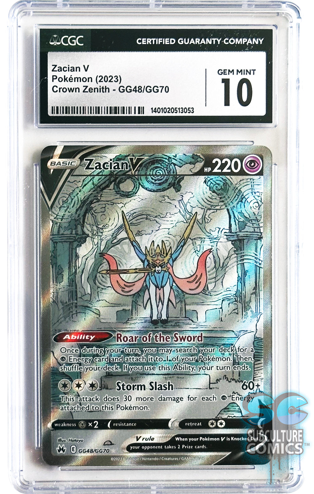 Pokémon Zacian V Crown Zenith GG48/GG70 - CGC 10 Gem Mint