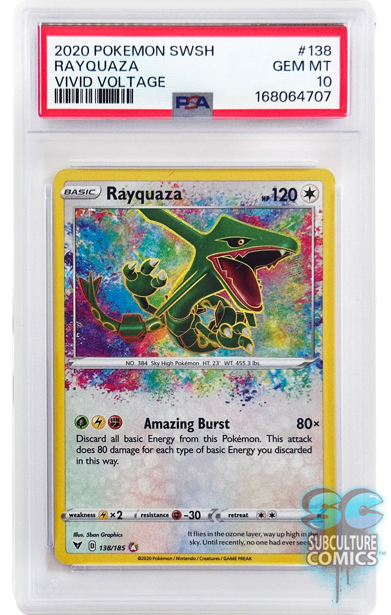 Pokémon 2020 SWSH Vivid Voltage Rayquaza #138/185 - PSA 10 Gem Mint