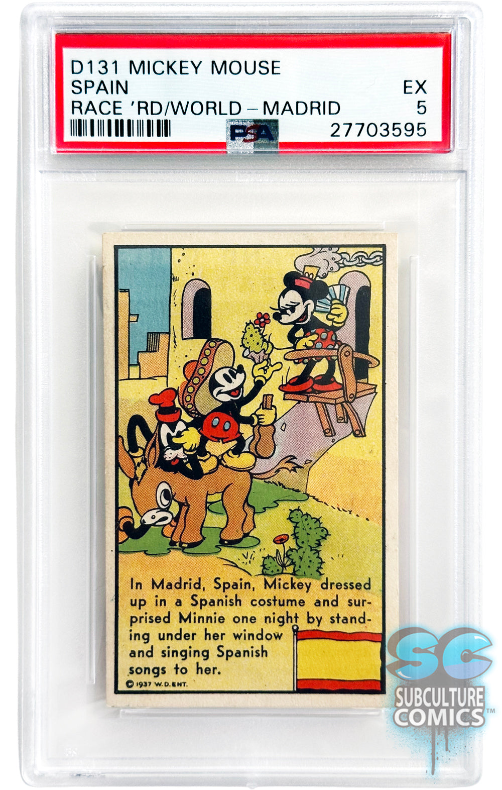 1937 D131 Mickey Mouse Race Around the World Spain PSA 5